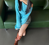 (BOLERO KNIT & KNIT TANK SET!) セミダメージアシンメトリーニットセット - 3 COLOR