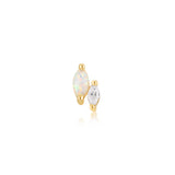 Opal Sparkle Barbell 925 Silver Single Piercing E047-07G