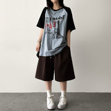 E-ID カラーラグランボクシーフィット半袖Tシャツ