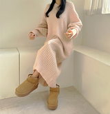 🧈🧸👼🏻🥖🥐 バタークリームフリースリーズフィットニットドレス - 3 COLOR