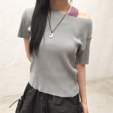 Ento pleats cooling short-sleeved T-shirt