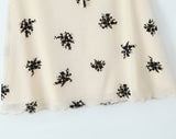 Ivory Black フラワーシフォン半袖ワンピース