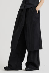 コットンバンディングスカートパンツ, Black