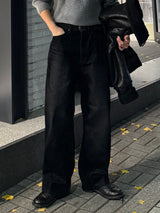 Tei velvet wide denim pants