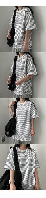Cardi ストライプ半袖Tシャツ
