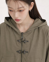 (UNISEX) バックル フード ジャンパー