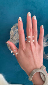 Pearl piercing 2layered ring