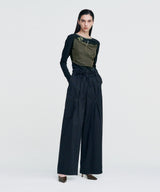 Ribbon Tied Wide Pants _ BLACK
