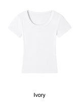 Heren Slim U-Neck Short Sleeve T-shirt
