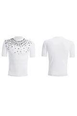 ラインストーンフィッティドストレッチTシャツ