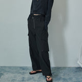FRONT ZIP CARGO PANTS BLACK
