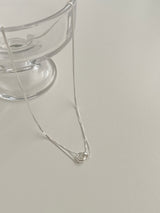 [Silver 925] 2ラインダブルリングネックレス / デイリーシンプルポイント