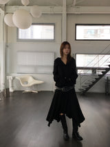 Embossing flare unbal skirt