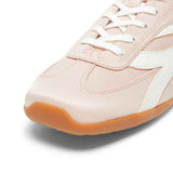 Light Pink Bow Detail Low Top German Trainer Sneakers with Square Toe