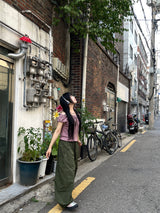 Irmi Nylon Bizo Snap Wide Pants