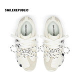 White Dalmatian Spot Hair Detail Low Top Casual Sneakers, Unisex Shoes
