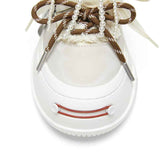 Women's Ash Gray Pearl Bow Platform Sneakers with Interchangeable Smile Toe