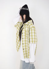 (UNISEX)シリーンオーバーサイズチェックシャツ