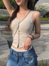 コルシカーブアジャスターポケットウォッシュ加工デニムワイドパンツ