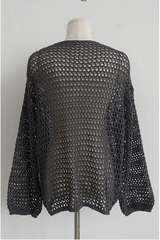 REVERSIBLE MESH KNIT CARDIGAN (2COLORS!)