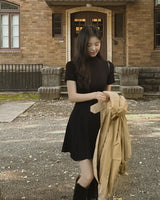 Woods Half-Neck Mini Dress