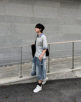 Levin Roll-Up Collar Henley Short Sleeve