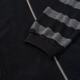 Stripe knit zip-up jacket / Black