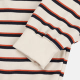 Sweat collar striped sweatshirt