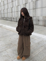 Shuka Heart Fluffy Fleece Hood Jumper