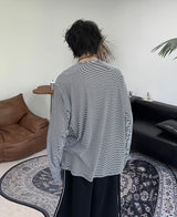 ルエンサマーストライプ長袖Tシャツ