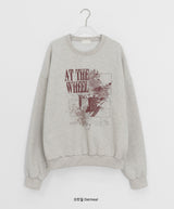 [unisex] サンべウオーバープリンティングブラッシュドスウェットシャツ