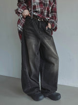 Kench incisional balloon denim pants