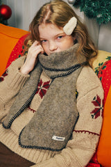 Stitch Wool Muffler [Gray]