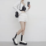 Bute frill cardigan + frill mini skirt set