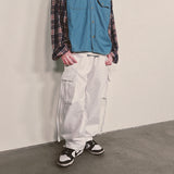 strap elastic pants_white