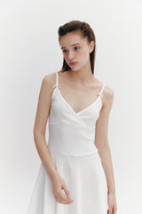 Wave Flare Dress Ivory