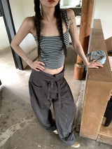 Bold Shoulder Stripe Sleeveless T-shirt