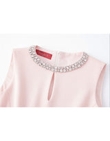Spiral Classic Beaded Balloon Bustier Mini Dress Baby pink