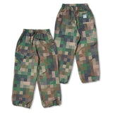 Square Camouflage Super Wide Jogger Pants Gray / Green