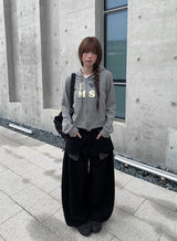 Flick Check Wide Cotton Balloon Pants