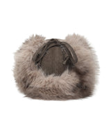 FAUX FUR LOGO EARFLAP CAP_BROWN