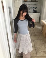 Quilo Check Midi Skirt