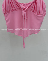 Boleum shirring bustier cropped sleeveless