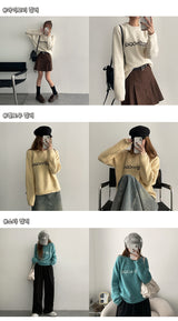 RENNO Semi-Crop Round Knitwear