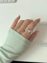 [2 set] Ribbon Twisted Bold Layered Ring Set 