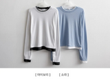 Shea color matching layered slim long sleeve tee