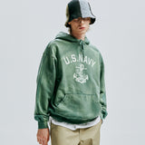 USN VTG DYEING HOODIE DUSTY GREEN