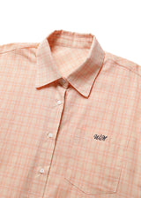 Peeky check shirt_peach