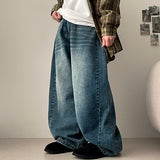 Nad side pin tuck snap wide denim pants