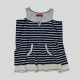 オーバーロックオフショルダーTシャツ: ST. ネイビー